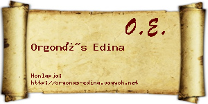 Orgonás Edina névjegykártya